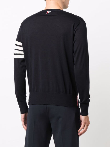 THOM BROWNE Men's Classic Wool Sweater with 4-Bar Stripe - Size 3