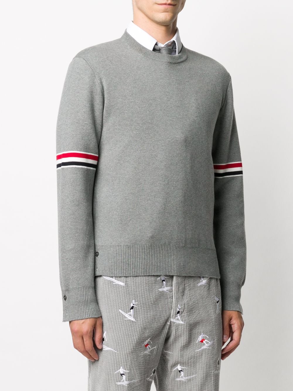 THOM BROWNE Classic Crewneck Knit Sweater