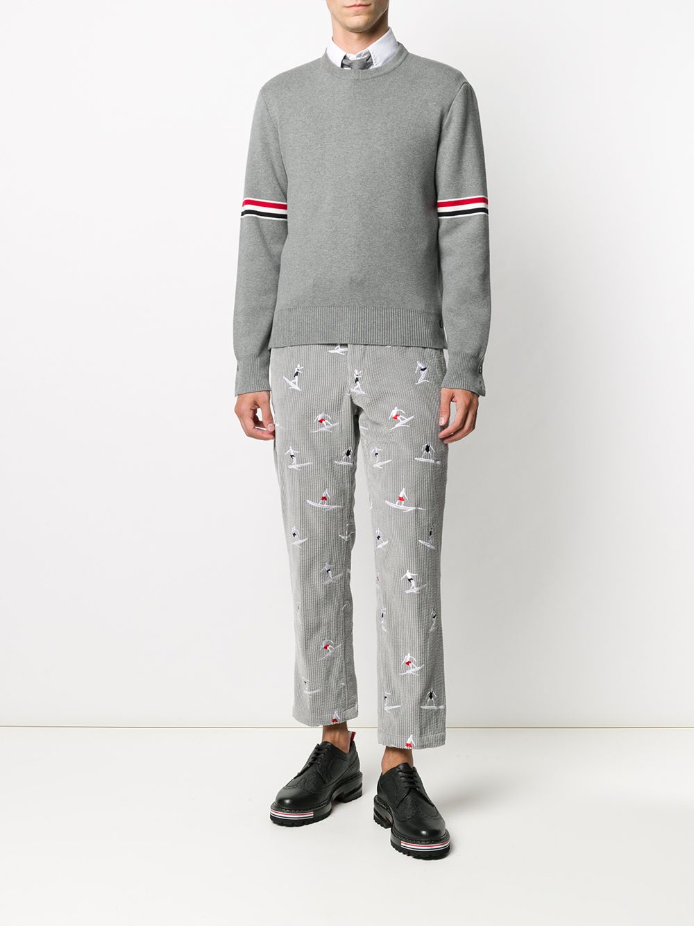 THOM BROWNE Classic Crewneck Knit Sweater