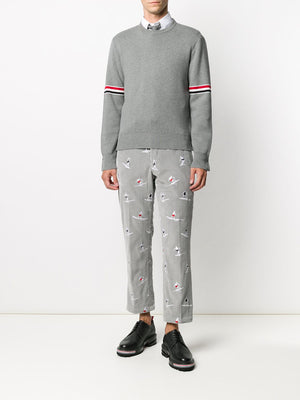 THOM BROWNE Classic Crewneck Knit Sweater