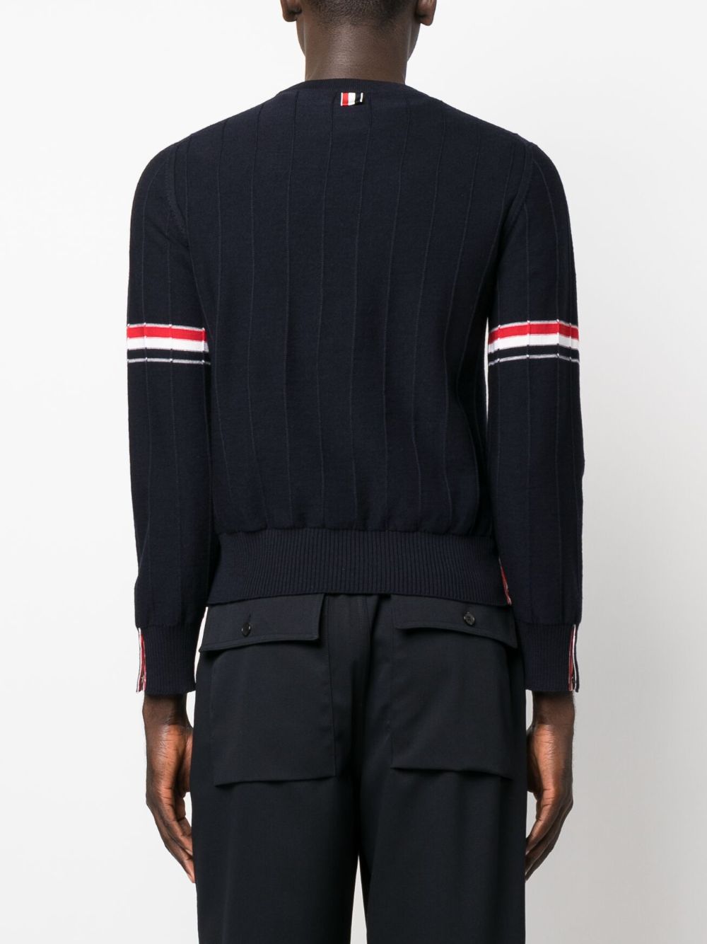 THOM BROWNE RWB Stripe Wool Crewneck Jumper - Mens