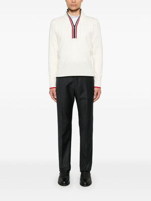 THOM BROWNE Funnel Neck Half Zip Pullover