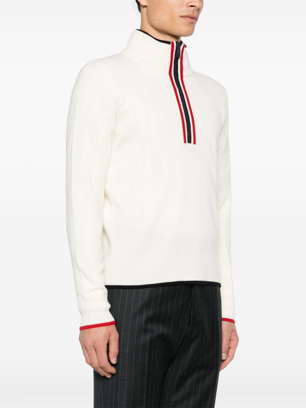 THOM BROWNE Funnel Neck Half Zip Pullover