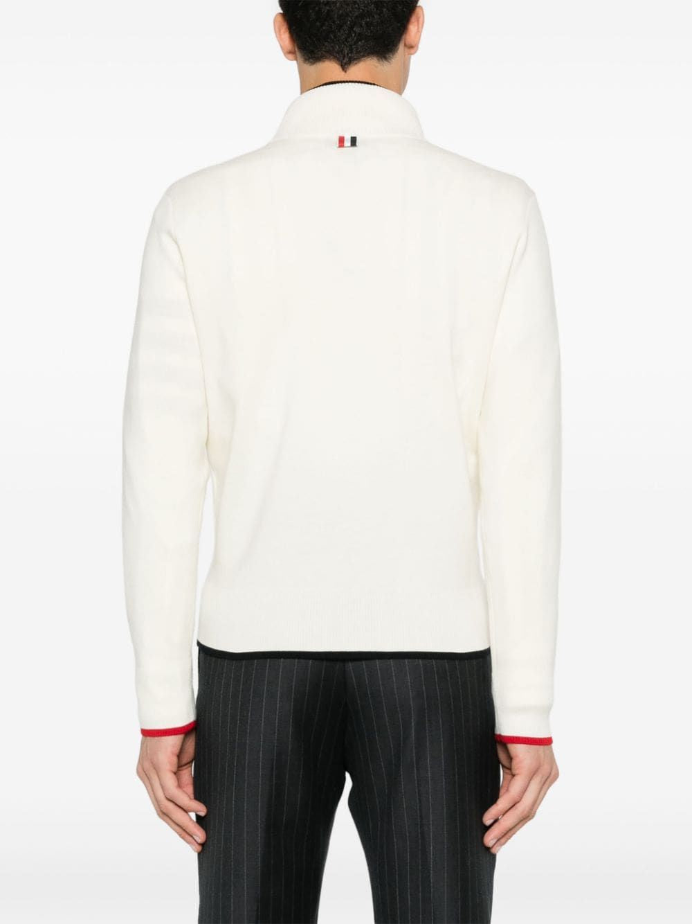 THOM BROWNE Funnel Neck Half Zip Pullover