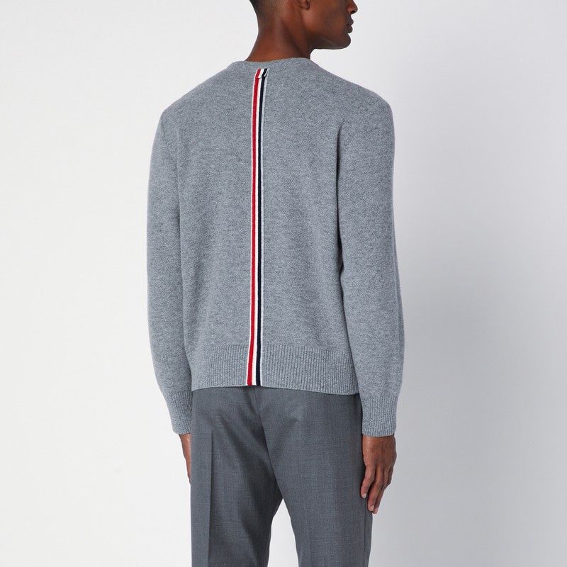 THOM BROWNE Classic Wool Sweater with Tricolour Detail - FW24