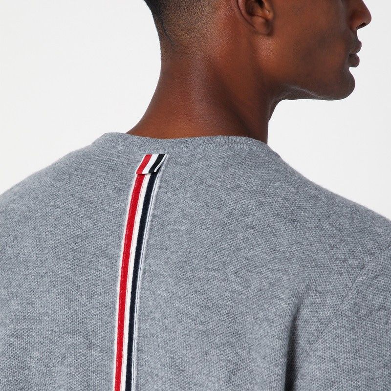 THOM BROWNE Classic Wool Sweater with Tricolour Detail - FW24