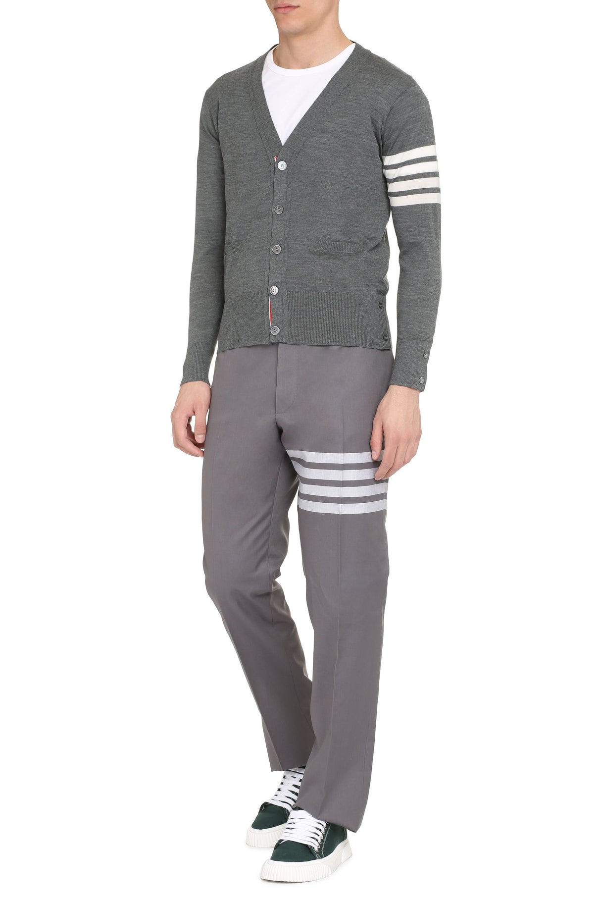 THOM BROWNE Mini 4 Bar Knit Cardigan