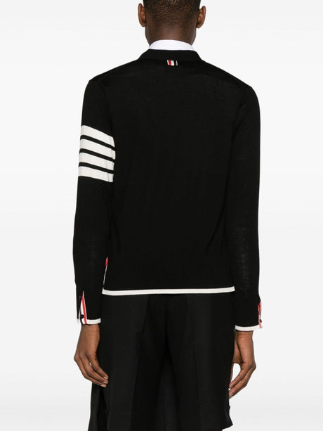 THOM BROWNE Relaxed Fit Cardigan with 4 Bars Stripes