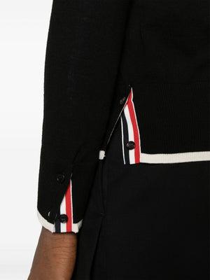 THOM BROWNE Relaxed Fit Cardigan with 4 Bars Stripes