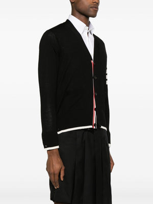 THOM BROWNE Relaxed Fit Cardigan with 4 Bars Stripes