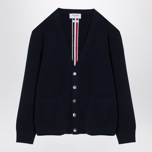 THOM BROWNE Wool Cardigan with Tricolour Insert