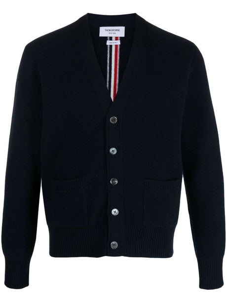 THOM BROWNE Wool V-Neck Cardigan