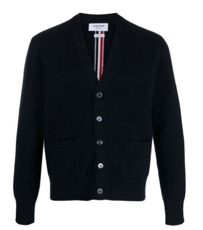 THOM BROWNE Wool V-Neck Cardigan