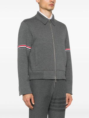 THOM BROWNE Relaxed Fit RWB-Stripe Cotton Zip-Up Jacket