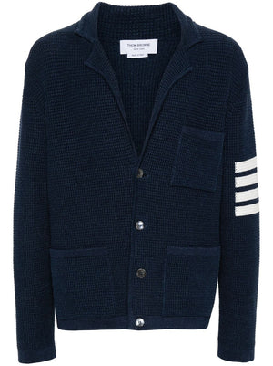 THOM BROWNE Notched Lapels Drop Shoulder Cardigan