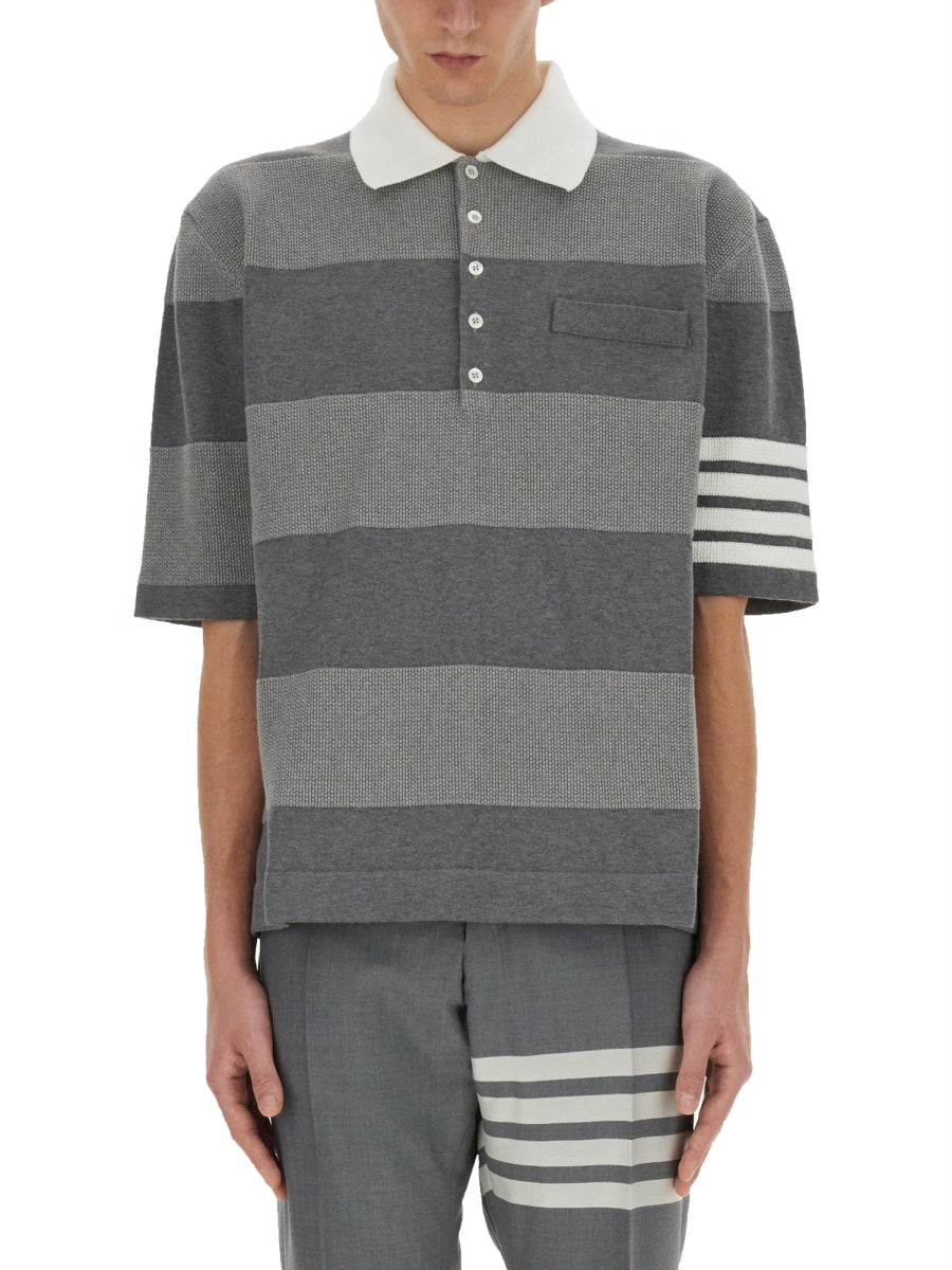 THOM BROWNE Cotton Polo Shirt - Size 3 JP