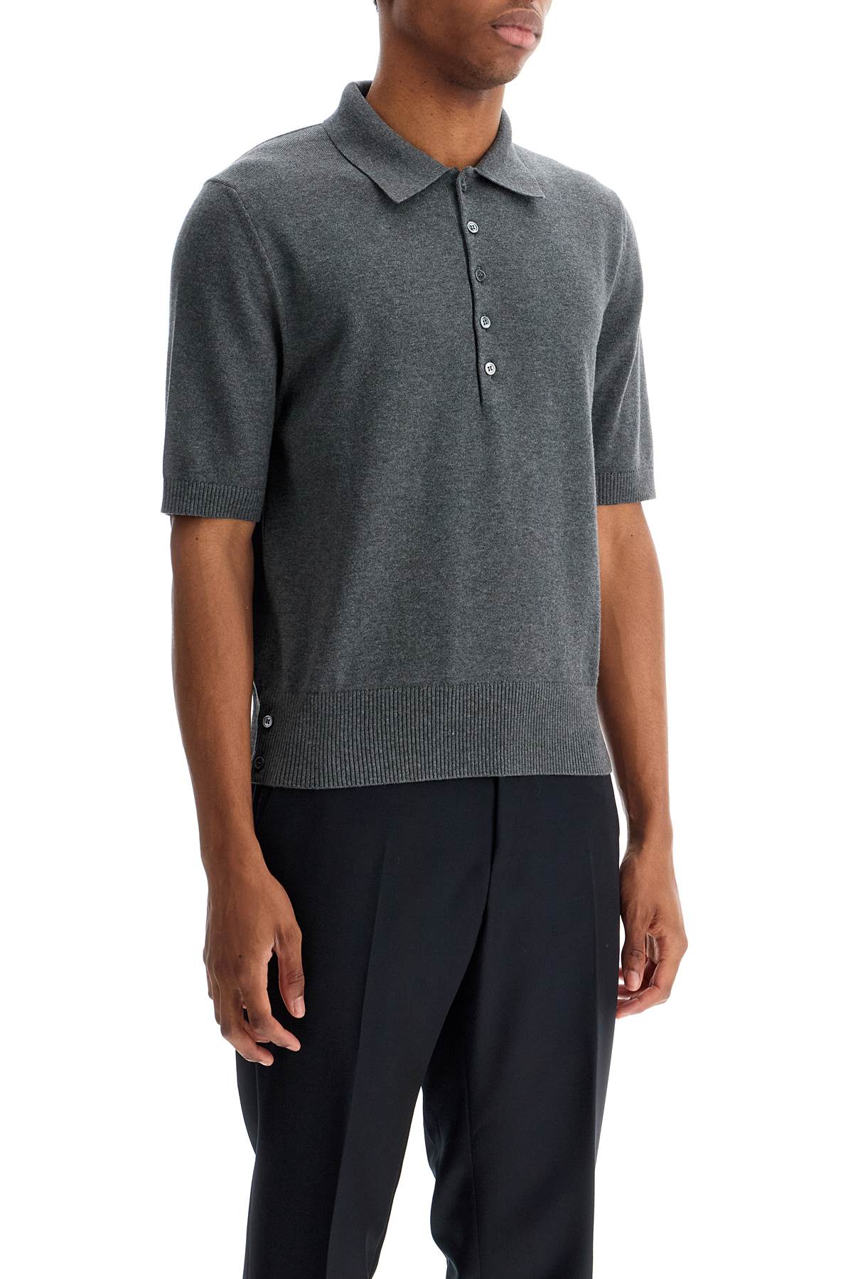 THOM BROWNE Classic 4-Bar Knit Polo Shirt - Regular Fit