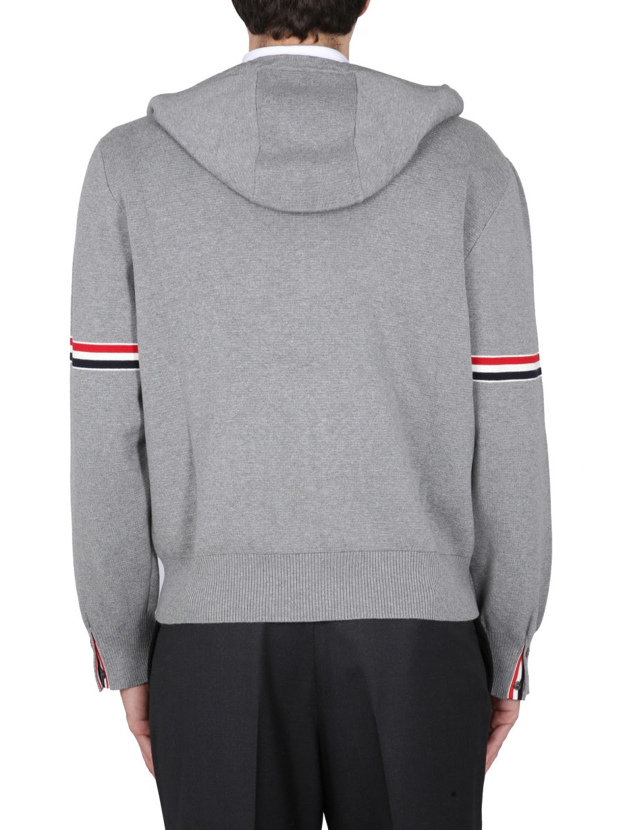 THOM BROWNE Men's Drawstring Hoodie with Zipper