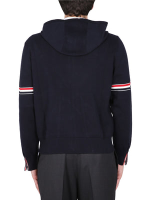 THOM BROWNE Men's Drawstring Hoodie with Zipper