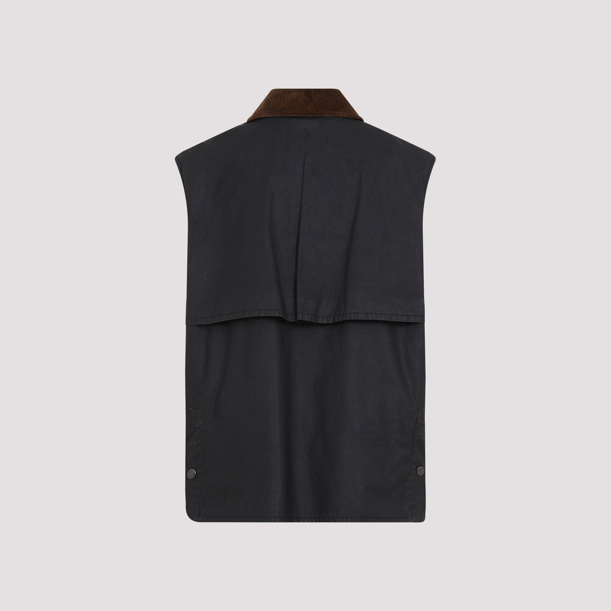 MIU MIU Waxed Cotton Vest with Corduroy Collar