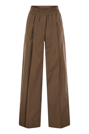 BRUNELLO CUCINELLI Loose Fit Cotton Trousers for Women