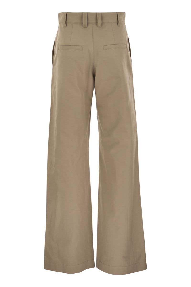 BRUNELLO CUCINELLI Ergonomic Loose Trousers in Cotton and Linen - Women’s SS25 Collection