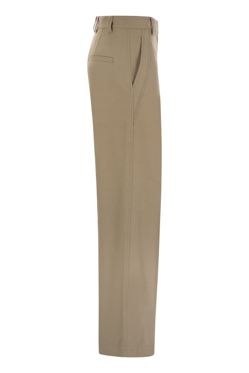 BRUNELLO CUCINELLI Ergonomic Loose Trousers in Cotton and Linen - Women’s SS25 Collection