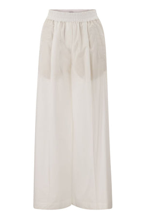 BRUNELLO CUCINELLI Relaxed Light Cotton Trousers for Women