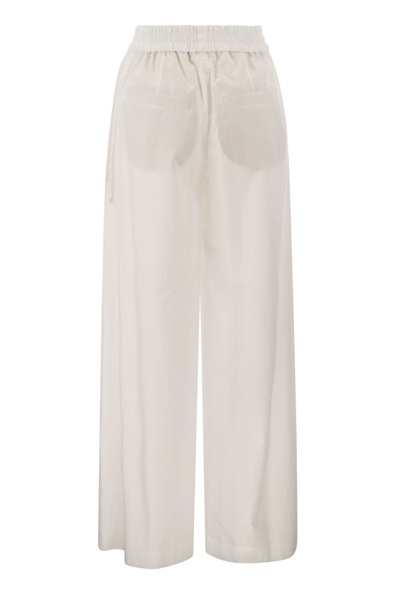 BRUNELLO CUCINELLI Relaxed Light Cotton Trousers for Women