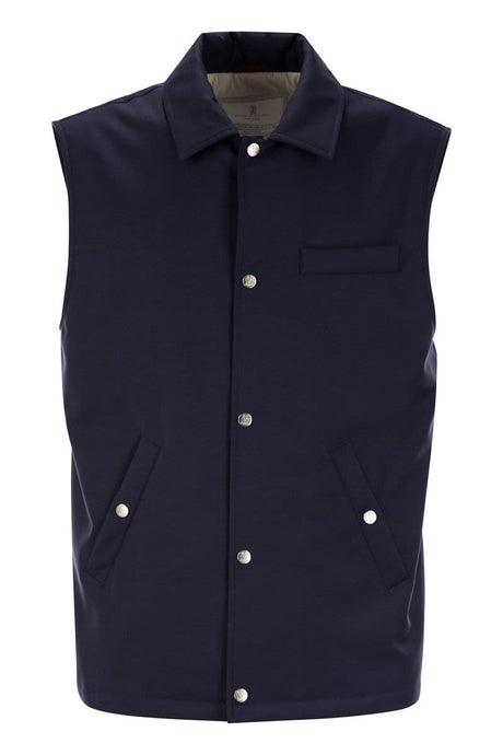 BRUNELLO CUCINELLI Sleeveless Designer Vest in Virgin Wool