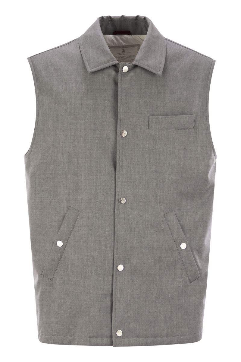 BRUNELLO CUCINELLI Sleeveless Designer Vest in Virgin Wool