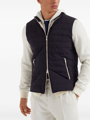 BRUNELLO CUCINELLI Nylon Down Vest with Two-Way Zip - FW24