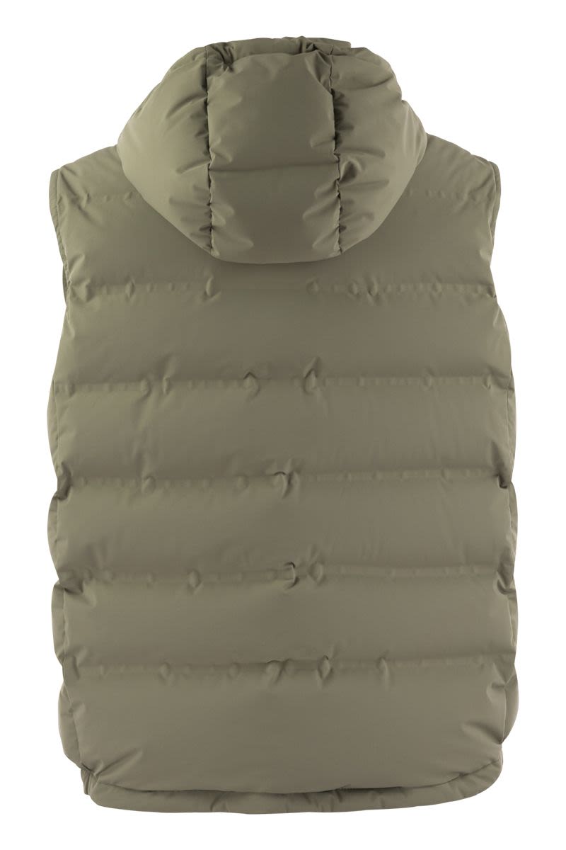 BRUNELLO CUCINELLI Luxury Sleeveless Quilted Down Vest with Detachable Hood