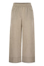 BRUNELLO CUCINELLI Baggy Crop Linen Trousers with Shiny Cuffs