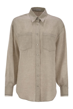 BRUNELLO CUCINELLI Linen Shirt with Shiny Cuffs