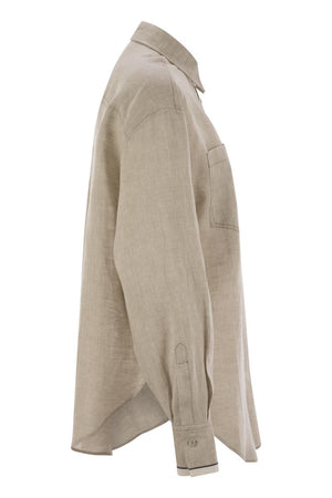 BRUNELLO CUCINELLI Linen Shirt with Shiny Cuffs