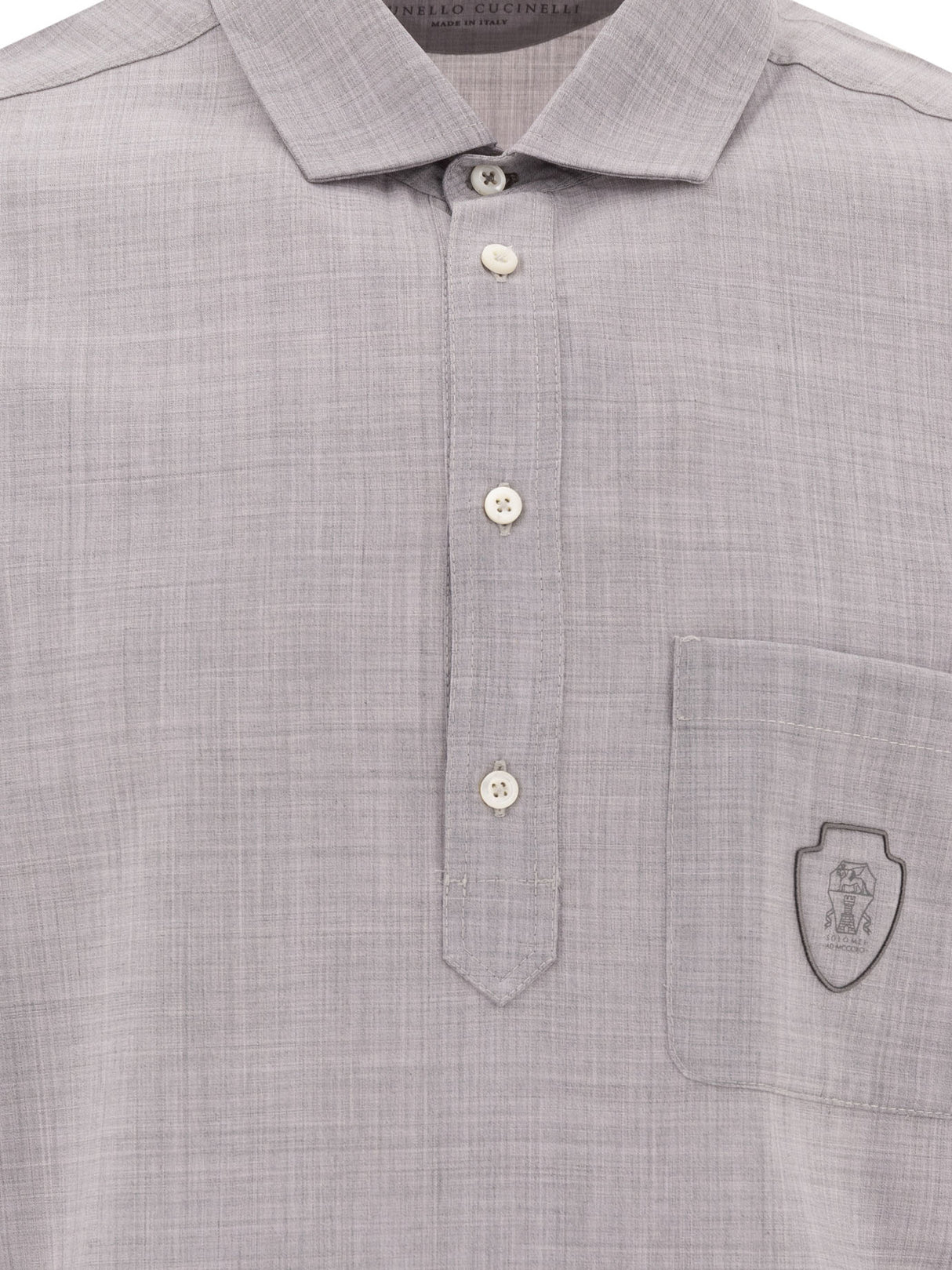 BRUNELLO CUCINELLI Logo Detail Wool Polo Shirt - SS25