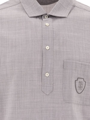 BRUNELLO CUCINELLI Logo Detail Wool Polo Shirt - SS25