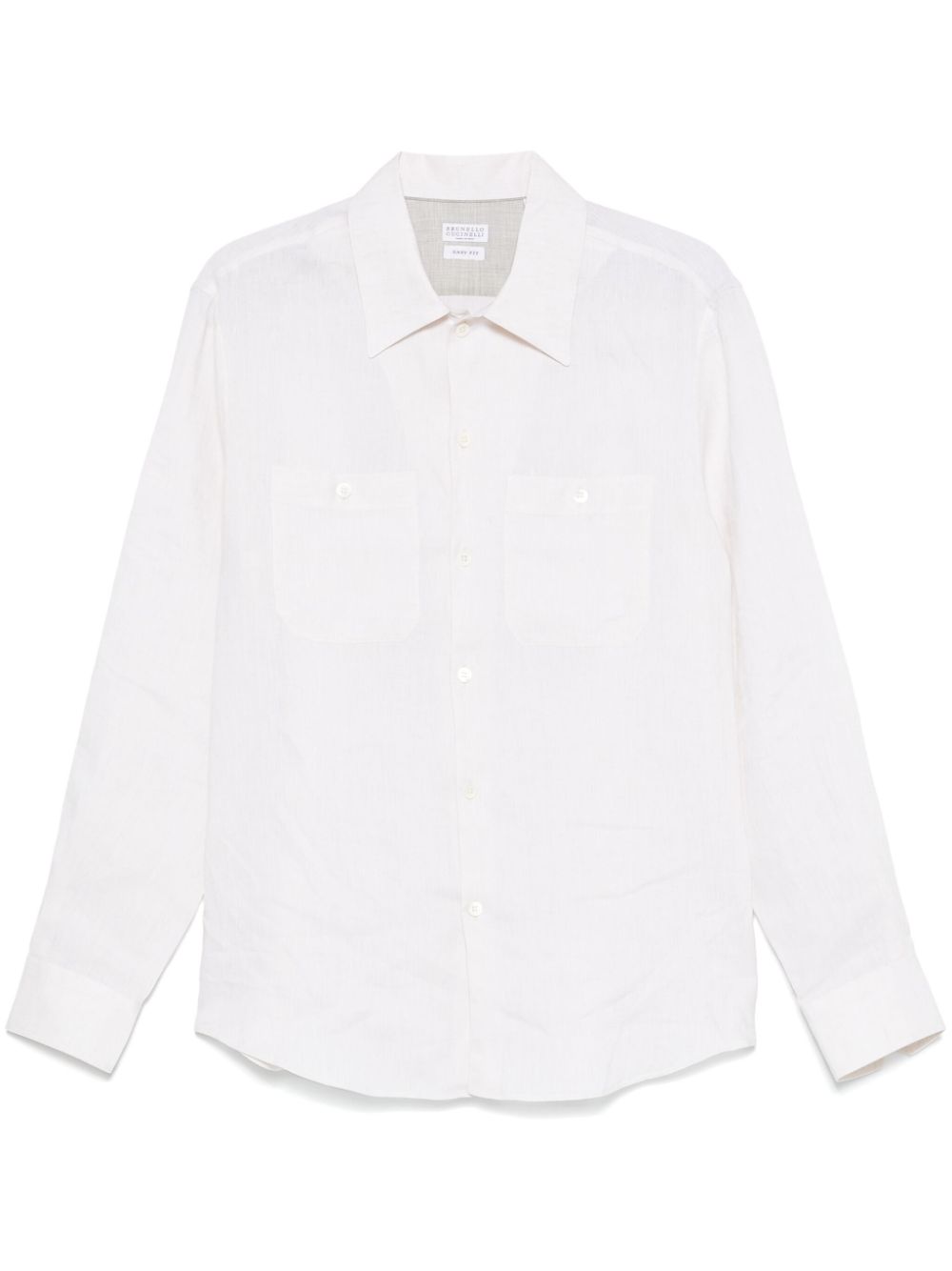 BRUNELLO CUCINELLI Linen Shirt with Button Fastening and Chest Pockets