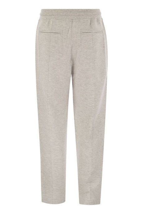 BRUNELLO CUCINELLI Soft Cotton Fleece Trousers for Men - FW24