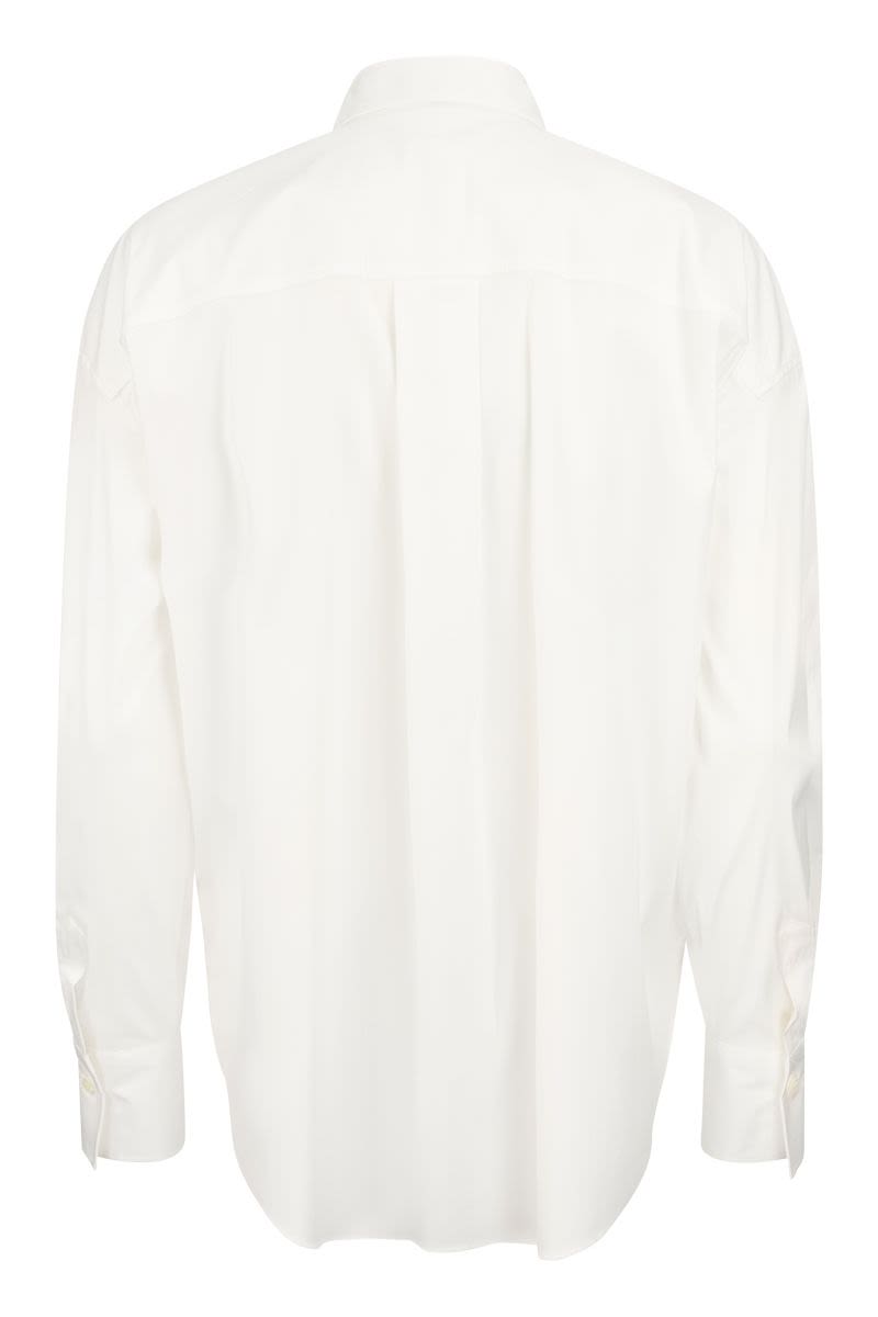 BRUNELLO CUCINELLI Women's Classic Stretch Cotton Poplin Shirt with Shiny Tab