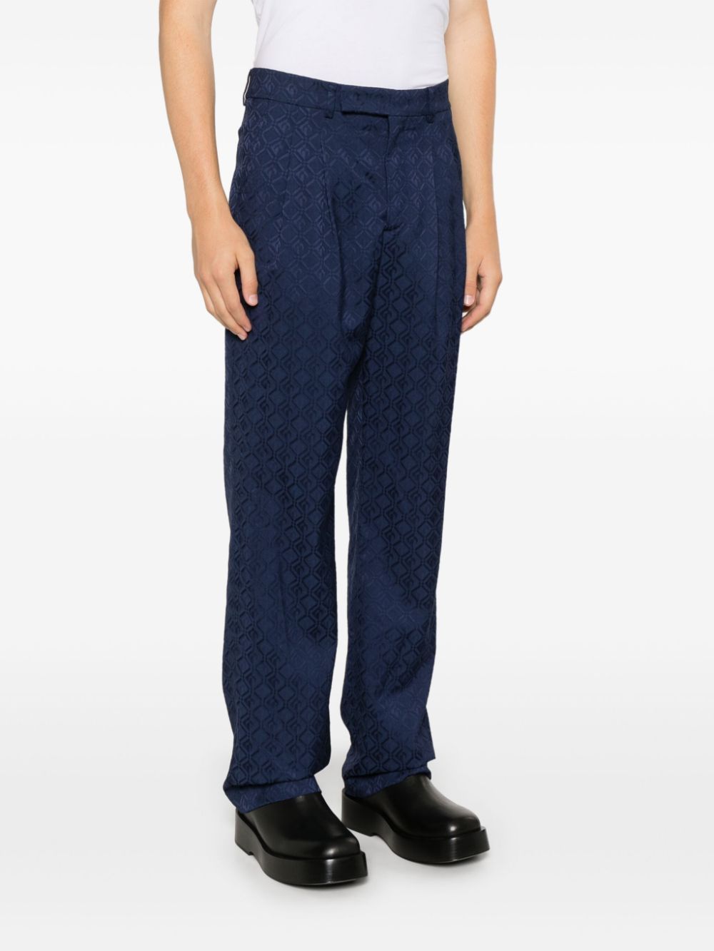 MARINE SERRE Moon Diamond Jacquard Trousers - Mid Rise