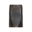 MIU MIU Washed Leather Mini Skirt for Women