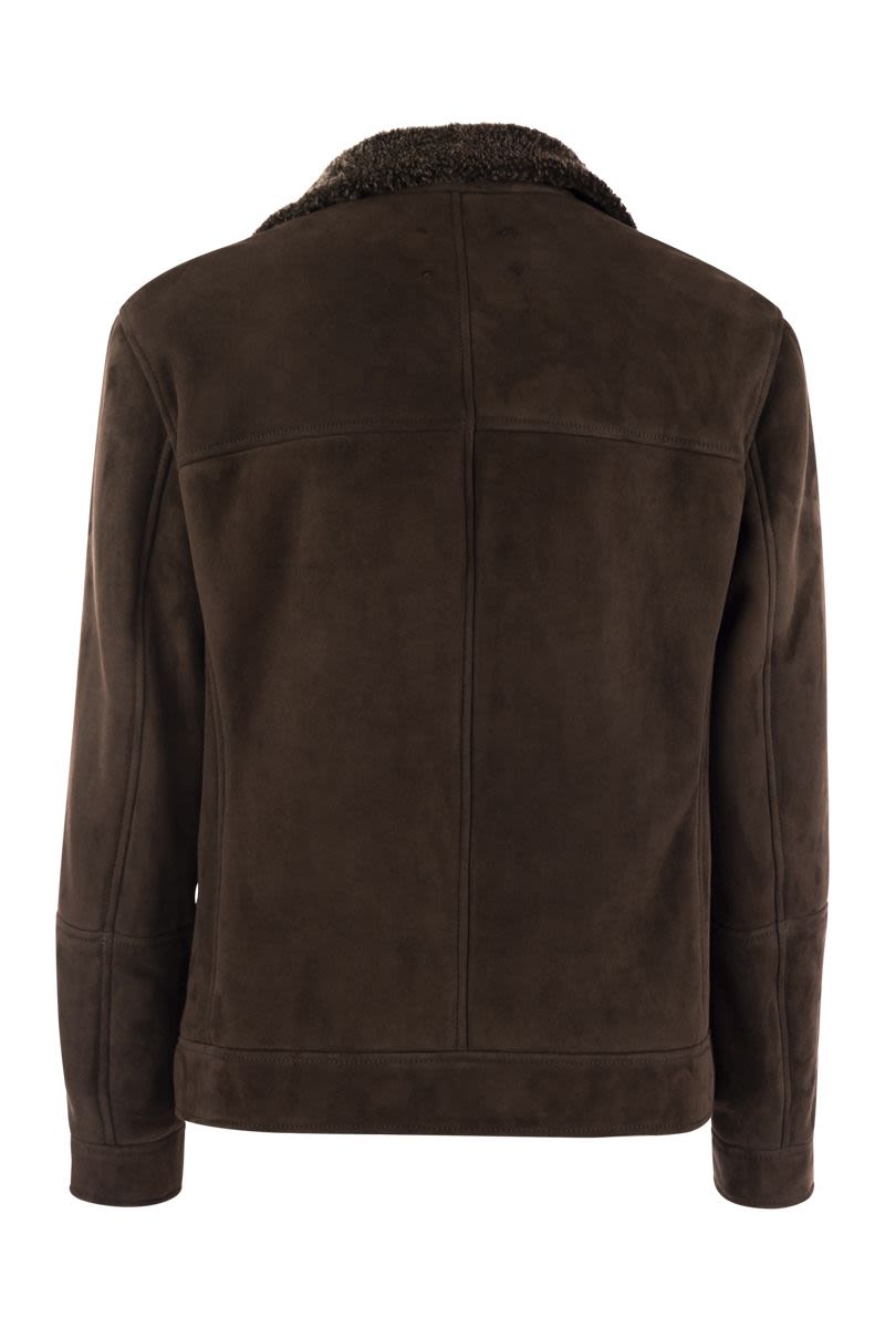 BRUNELLO CUCINELLI Luxury Double-Breasted Shearling Jacket