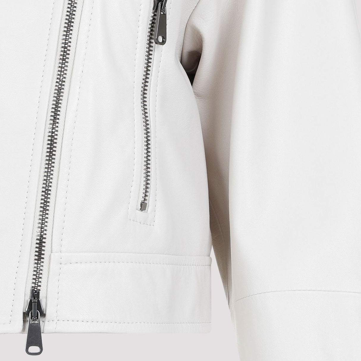 BRUNELLO CUCINELLI Nappa Leather Biker Jacket with Shiny Details