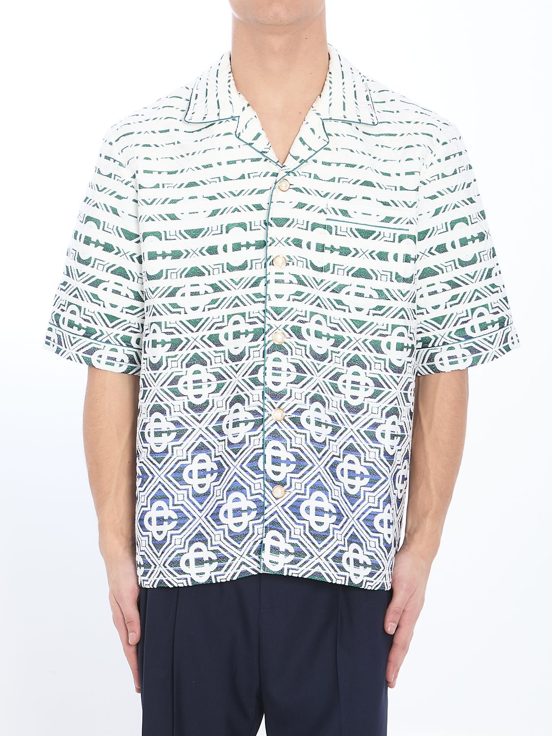 CASABLANCA Gradient Monogram Short-Sleeve Shirt