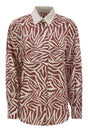 BRUNELLO CUCINELLI Ethnic Print Cotton-Silk Poplin Shirt