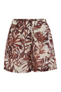 BRUNELLO CUCINELLI Silk Poncé Herbarium Print Mini Shorts