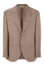 BRUNELLO CUCINELLI Houndstooth Wool, Linen and Silk Deconstructed Jacket - Size MR4827BTD