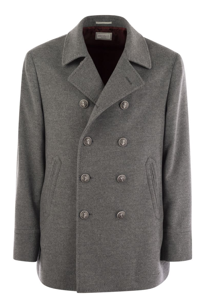 BRUNELLO CUCINELLI Luxurious Cashmere One-and-a-Half-Breasted Jacket with Metal Accents